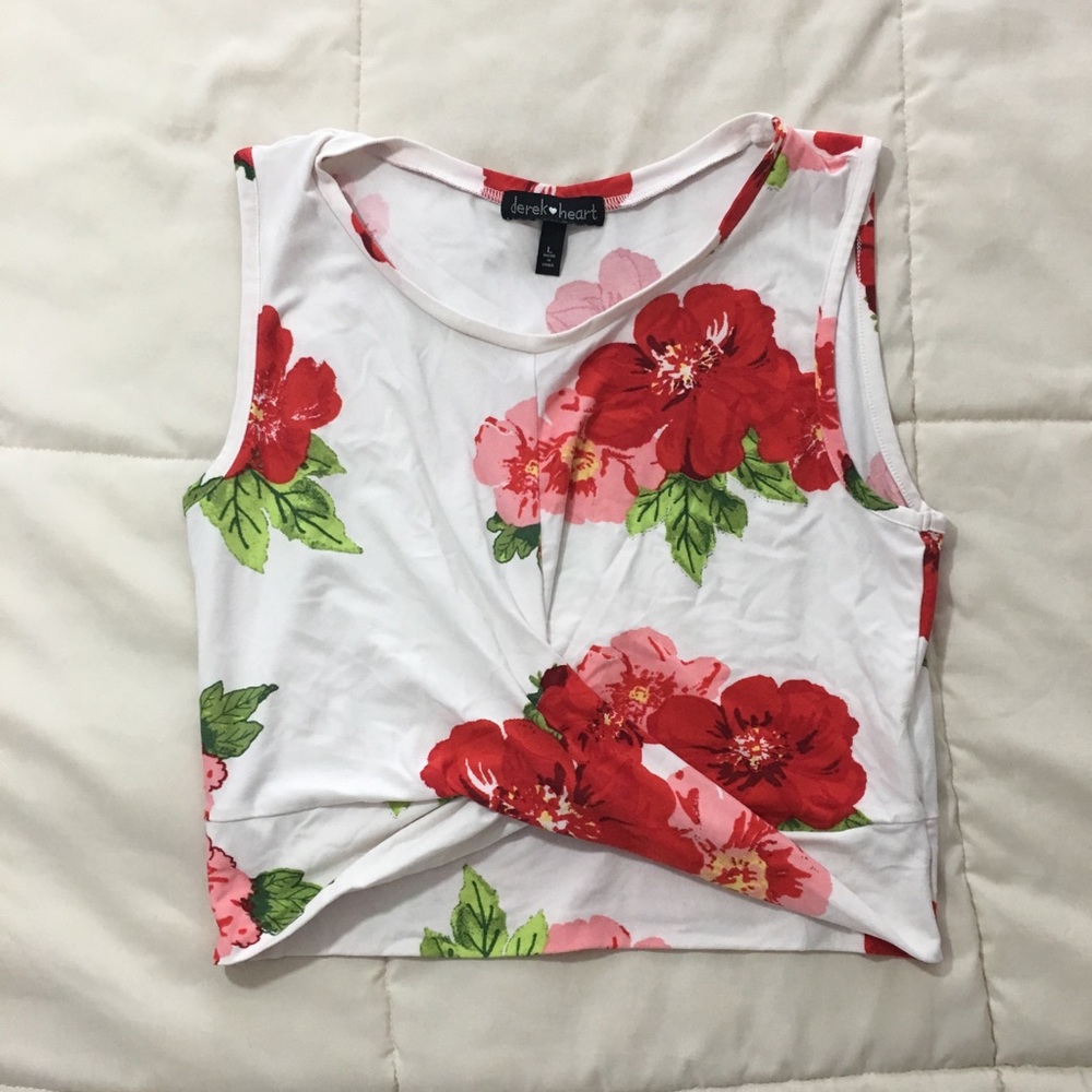 Derek Heart Floral Crop Top